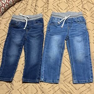 Kids Pull-On Denim Jogger Pants - Blue Wash